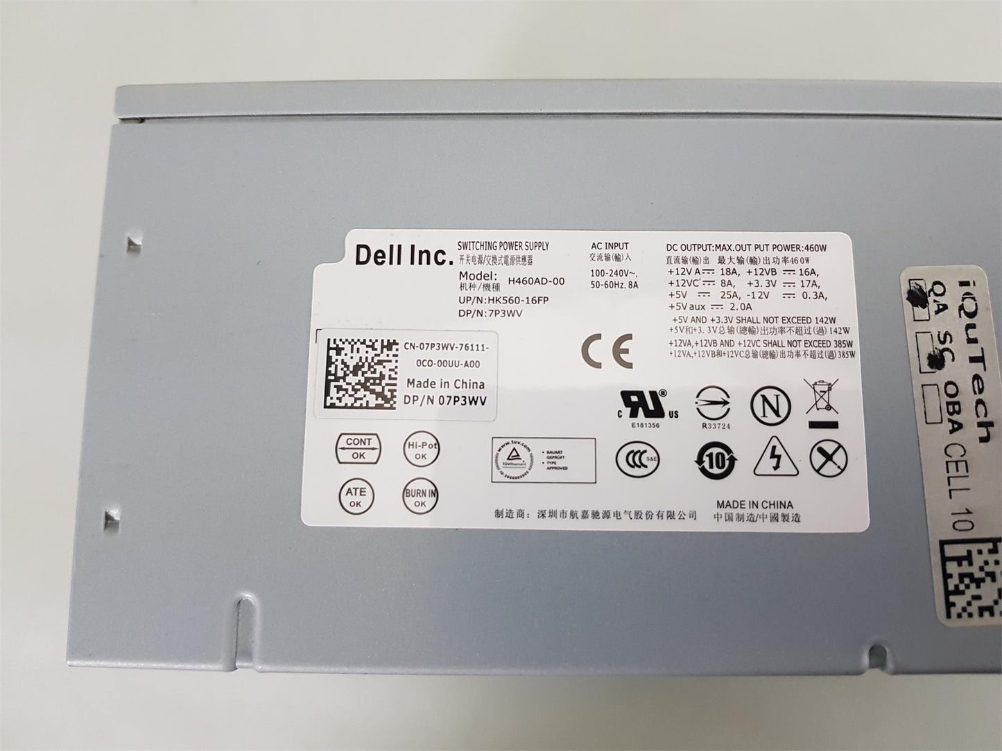Dell XPS 8500 8700 460W Power Supply Unit 07P3WV 7P3WV H460AD-00