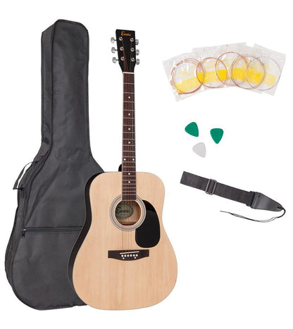 Encore Dreadnought Outfit Natural Guitar - With Carry Case