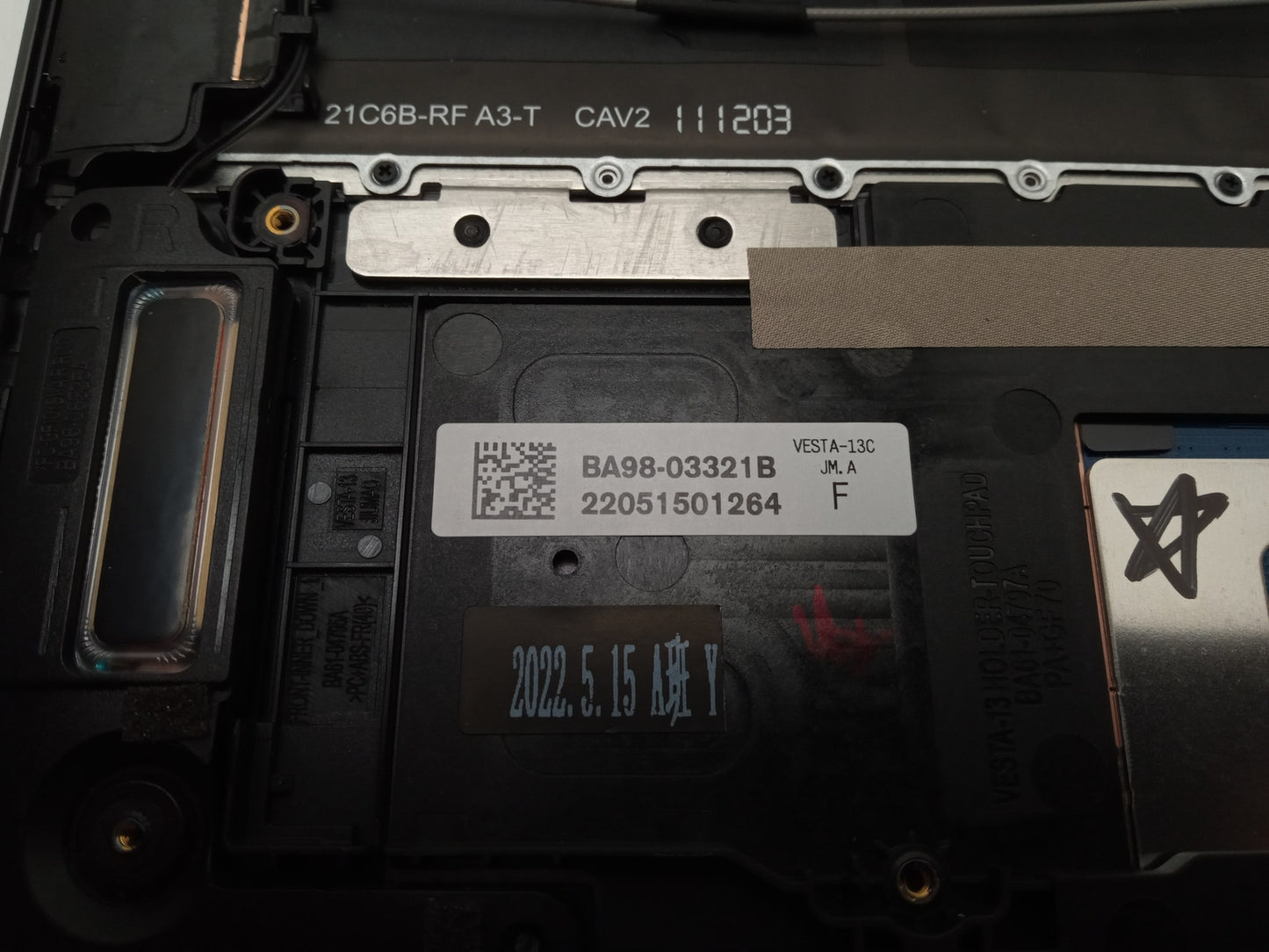 Samsung Galaxy Book2 360 NP730QED 13" Laptop Palmrest Assembly BA98-03321B