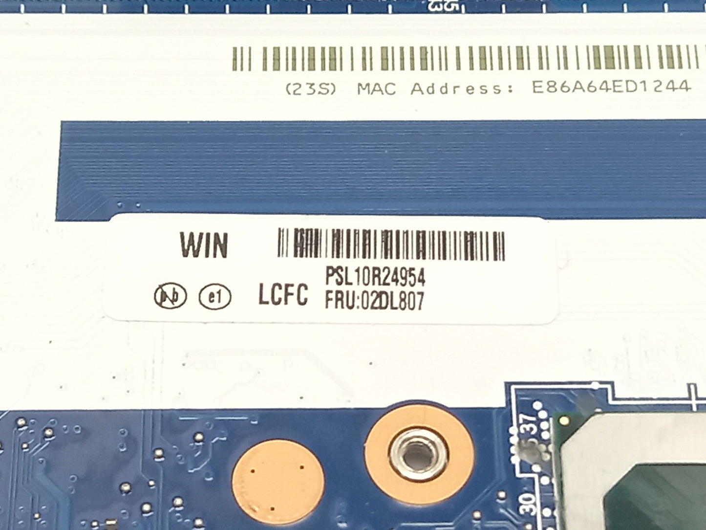 Lenovo ThinkPad E590 Laptop Motherboard with i7-8565U DDR4 02DL807