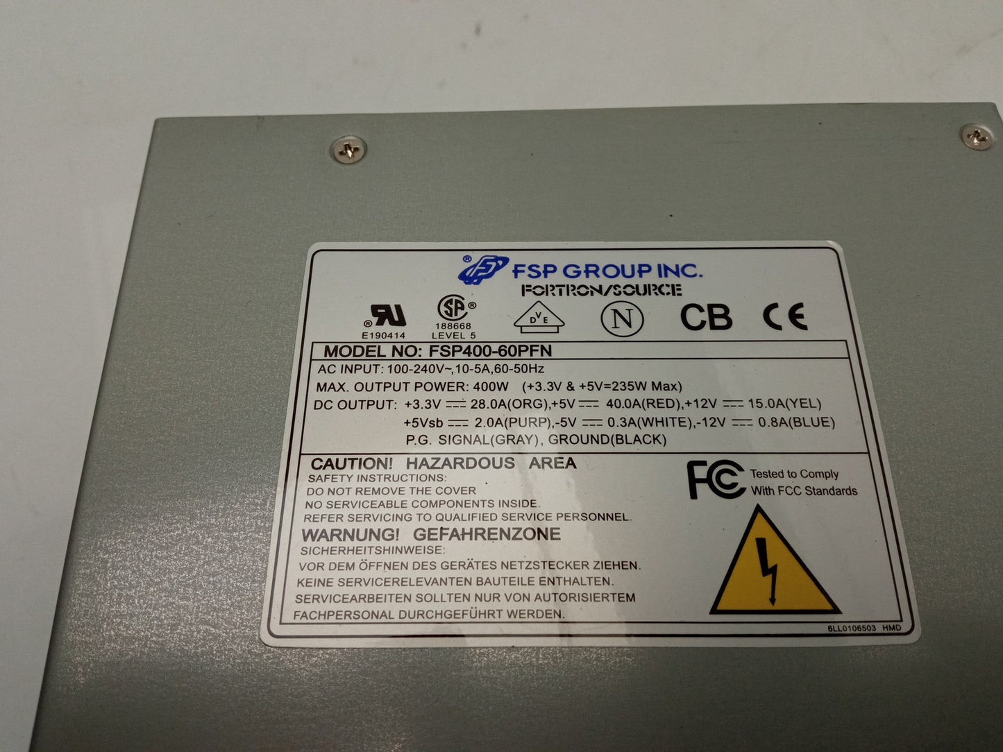 FSP Group FSP400-60PFN 400W ATX Power Supply Unit