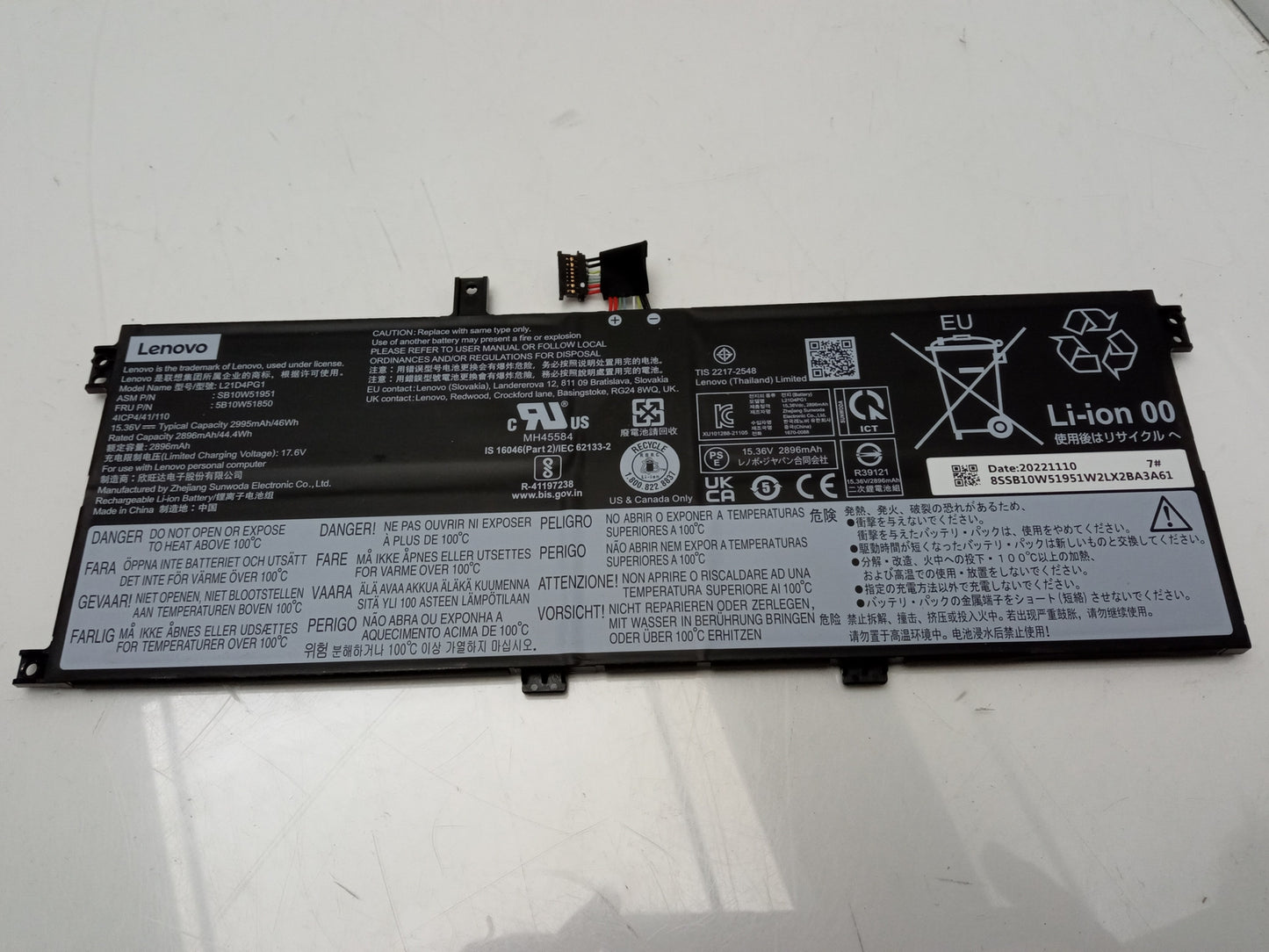 Lenovo 46Wh 15.36V 2995mAh Replacement Laptop Battery L21D4PG1