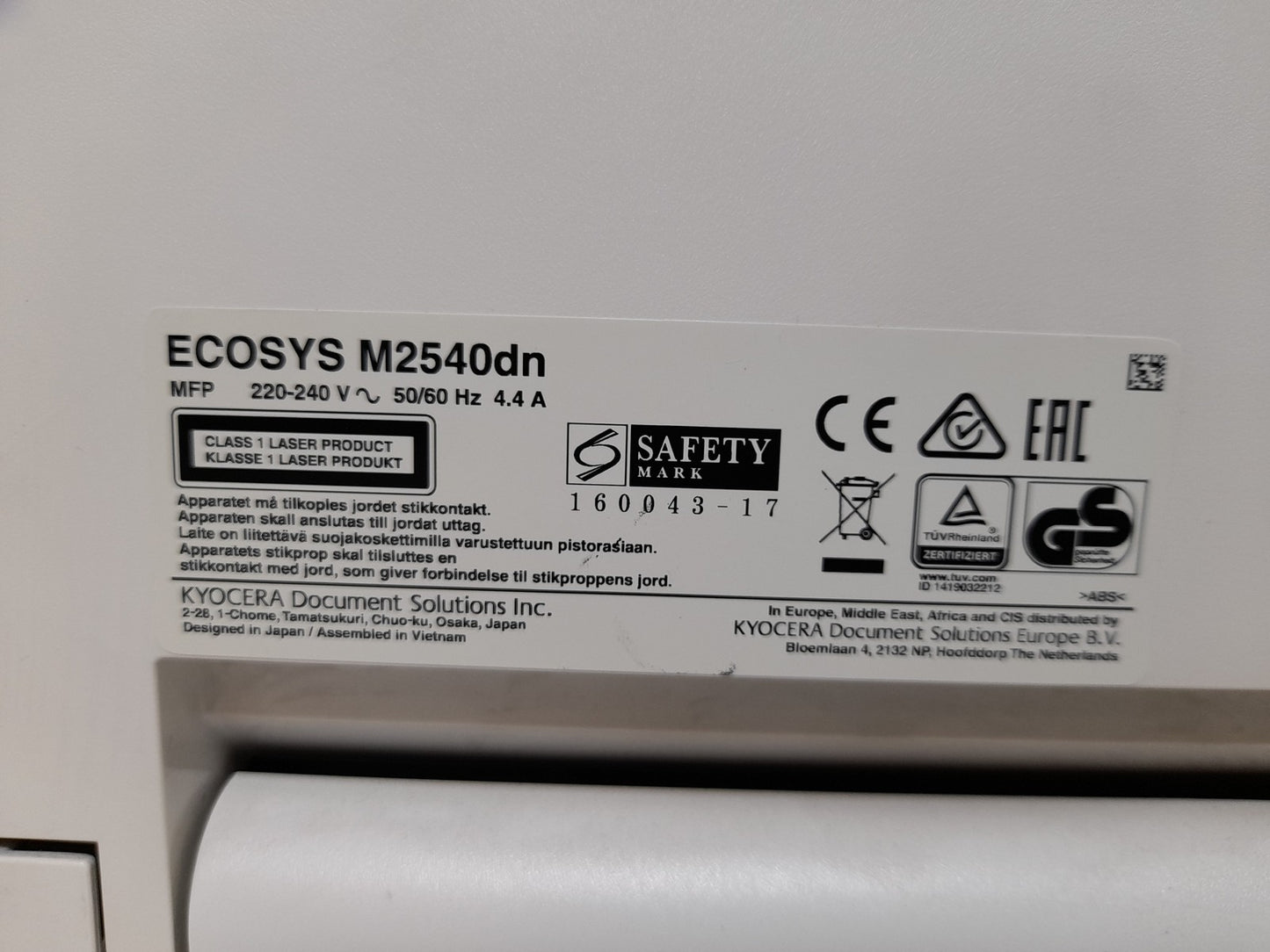 Kyocera Ecosys M2540dn A4 Mono Multifunction Laser Printer