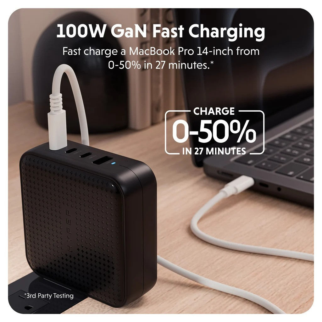 Targus HyperJuice 100W USB-C GaN Travel Charger Black HJ1002BKWWGL