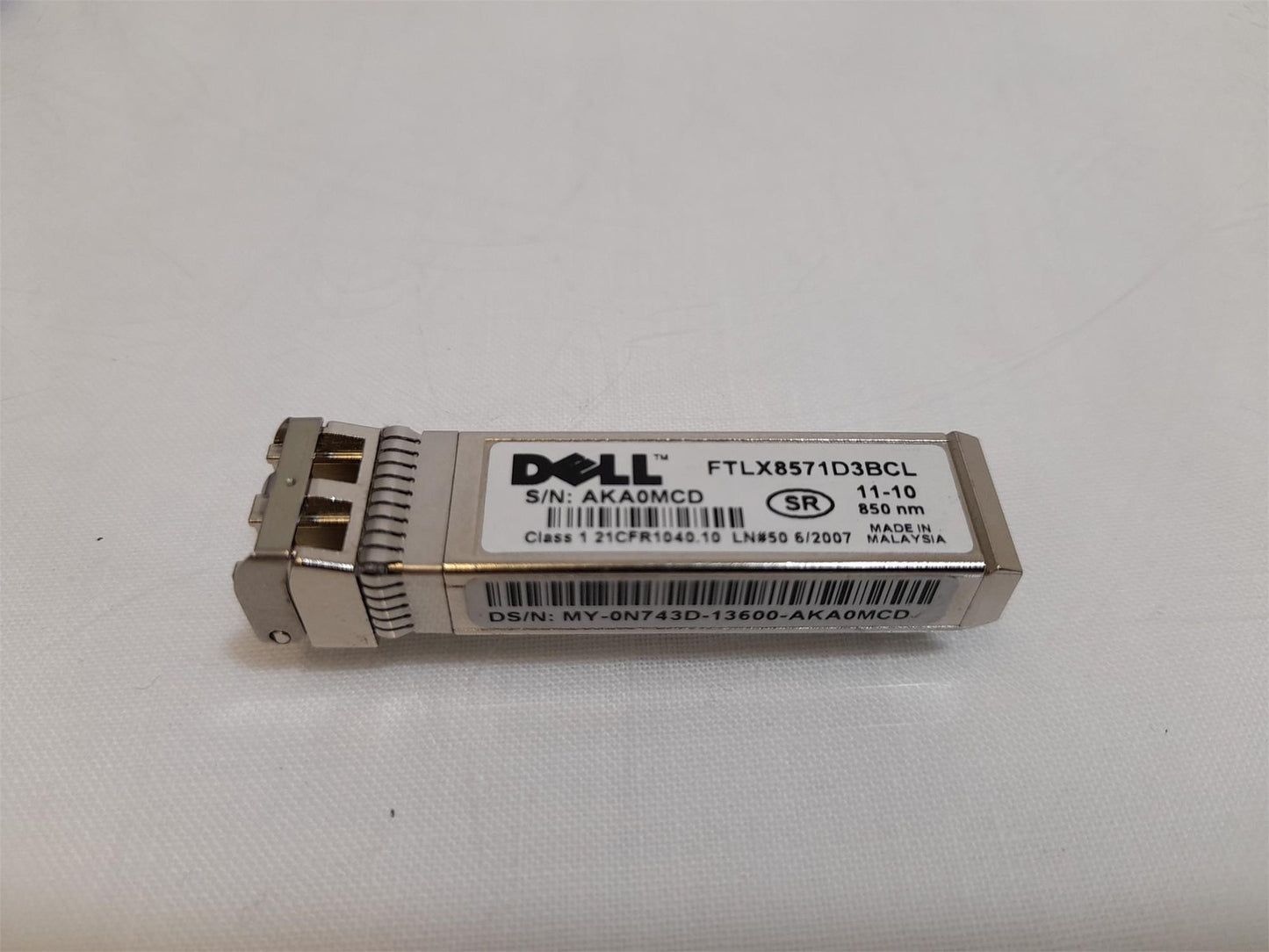 Dell Transceiver Module FTLX8571D3BCL SFP+ 10GB/s SR 850nm 0N743D N743D