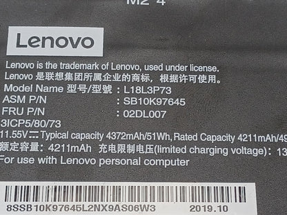 Lenovo 51Wh 11.55V 4372mAh Replacement Laptop Battery L18L3P73