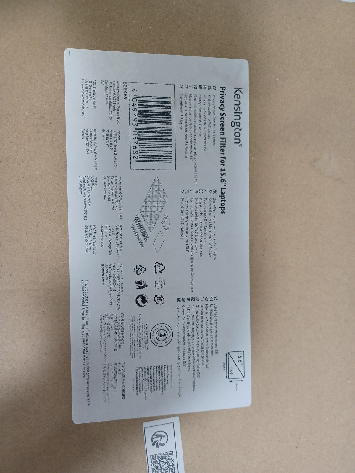 Kensington Laptop Screen Privacy Filter For 15.6" 16:9 Screen 626469