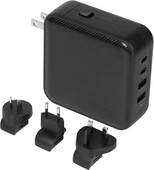 Targus APA109GL 100W GaN USB-C Wall Charger - With International Travel Plugs