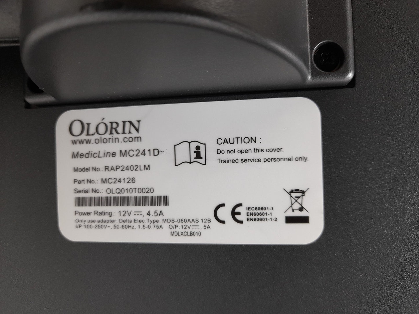 Olorin MedicLine MC241D 24" DVI-D VGA 1920 x 1200 Monitor With Short Stand