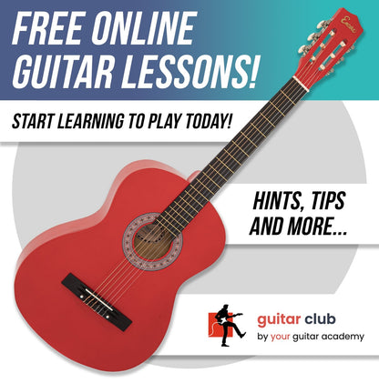 Encore Full Size Classic Guitar Pack ~ Red