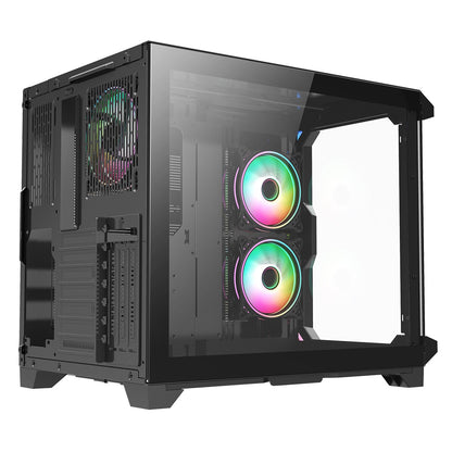 CiT Pro Android X Gaming Cube ATX Mid-Tower Dual Chamber Black PC Computer Case