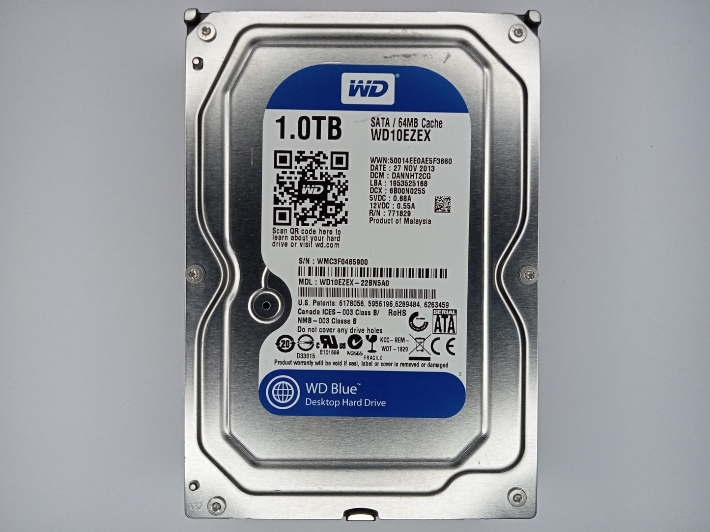 Western Digital WD Caviar Blue WD10EZEX-22BN5A0 1TB 3.5" Desktop Hard Drive SATA