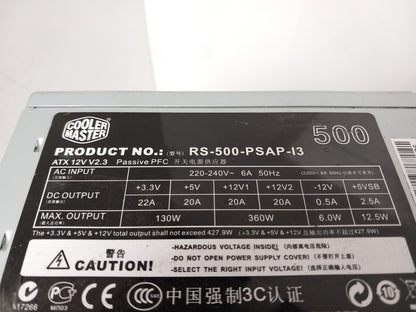 Cooler Master 500W Desktop PSU ATX Power Supply Unit RS-500-PSAP-I3