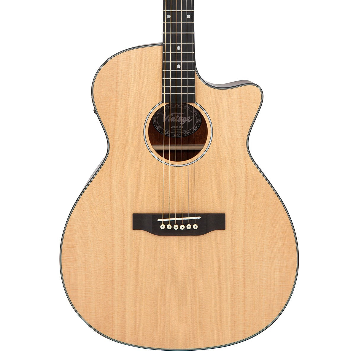 Vintage Stage Series Grand Auditorium Cutaway Electro-Acoustic Guitar ~ Natural