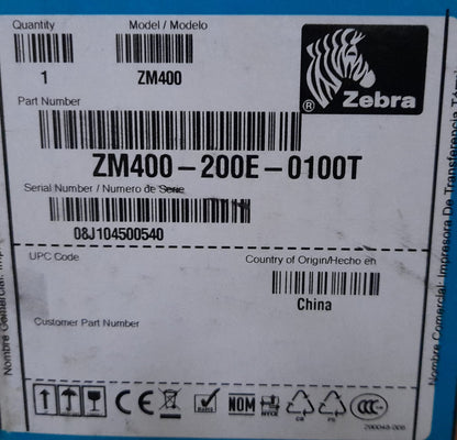 Zebra ZM400 Industrial USB LAN Serial Direct Thermal Transfer Label Printer
