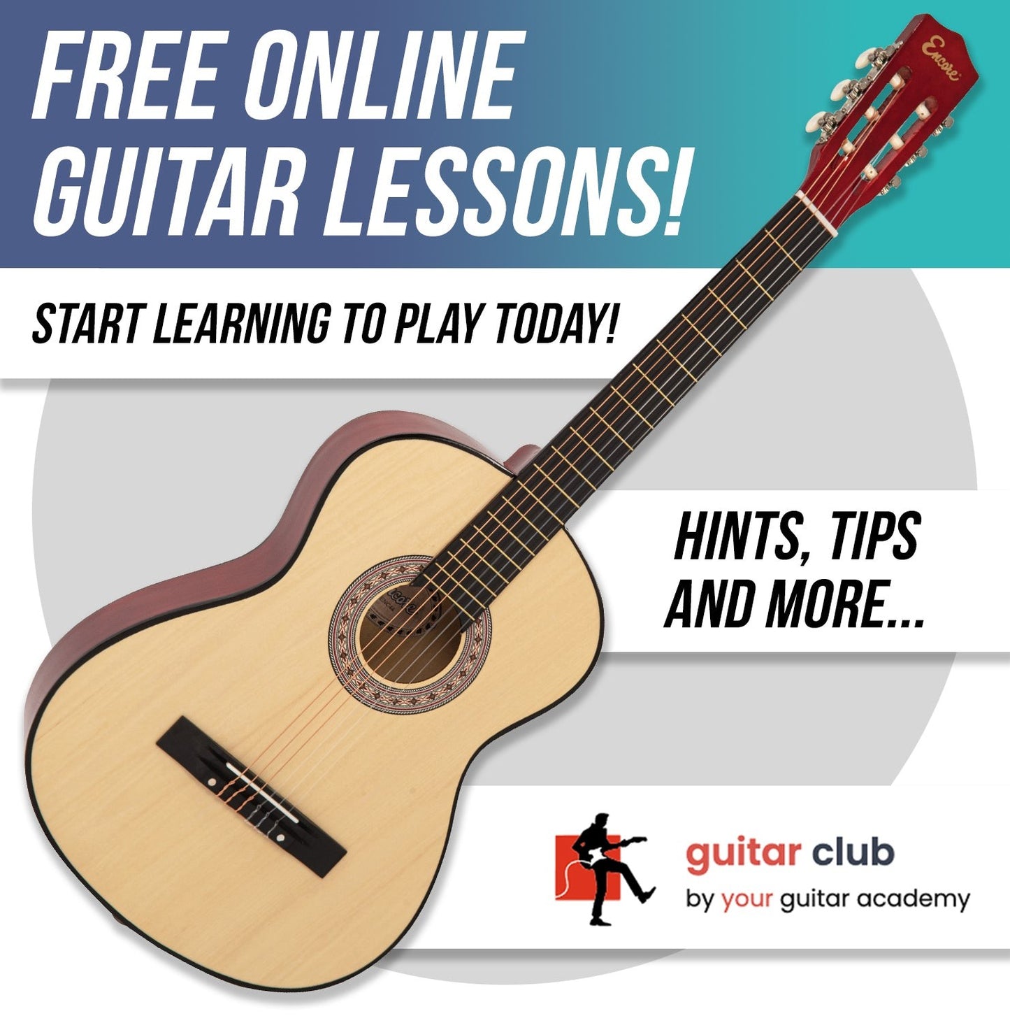 Encore Full Size Classic Guitar Pack ~ Natural