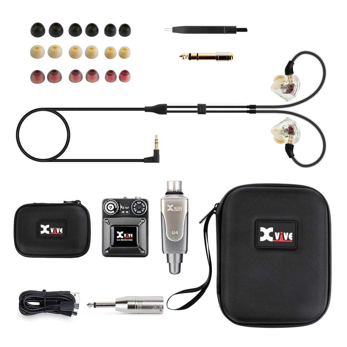 Xvive XU4T9 In-Ear Monitor Wireless System with T9 In-Ear Monitors & Travel Case