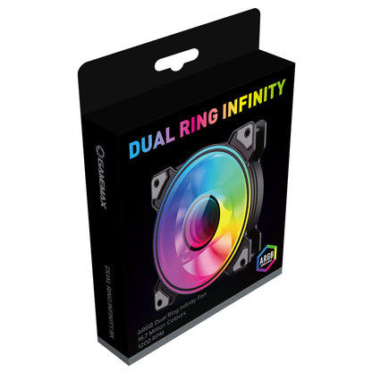 GameMax Infinity 120mm ARGB Dual-Ring Black Fan ‎GMX-INFINITY-FNB