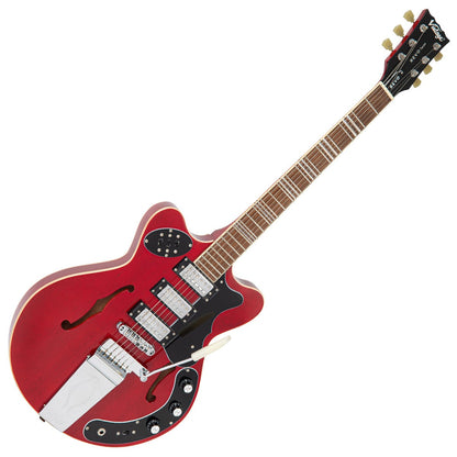 Vintage REVO Series 'Superthin' Electric Guitar ~ Cherry Red