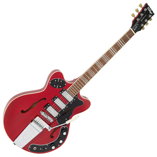 Vintage REVO Series 'Superthin' Electric Guitar ~ Cherry Red