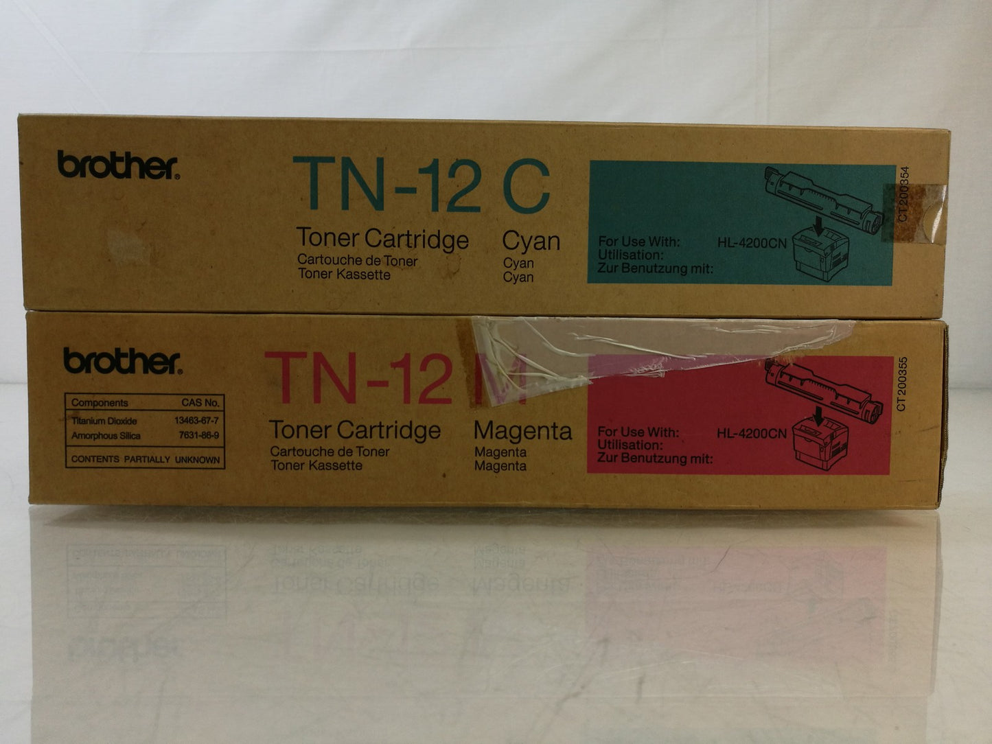 Original Brother Toner TN-12 Cartridges Magenta & Cyan