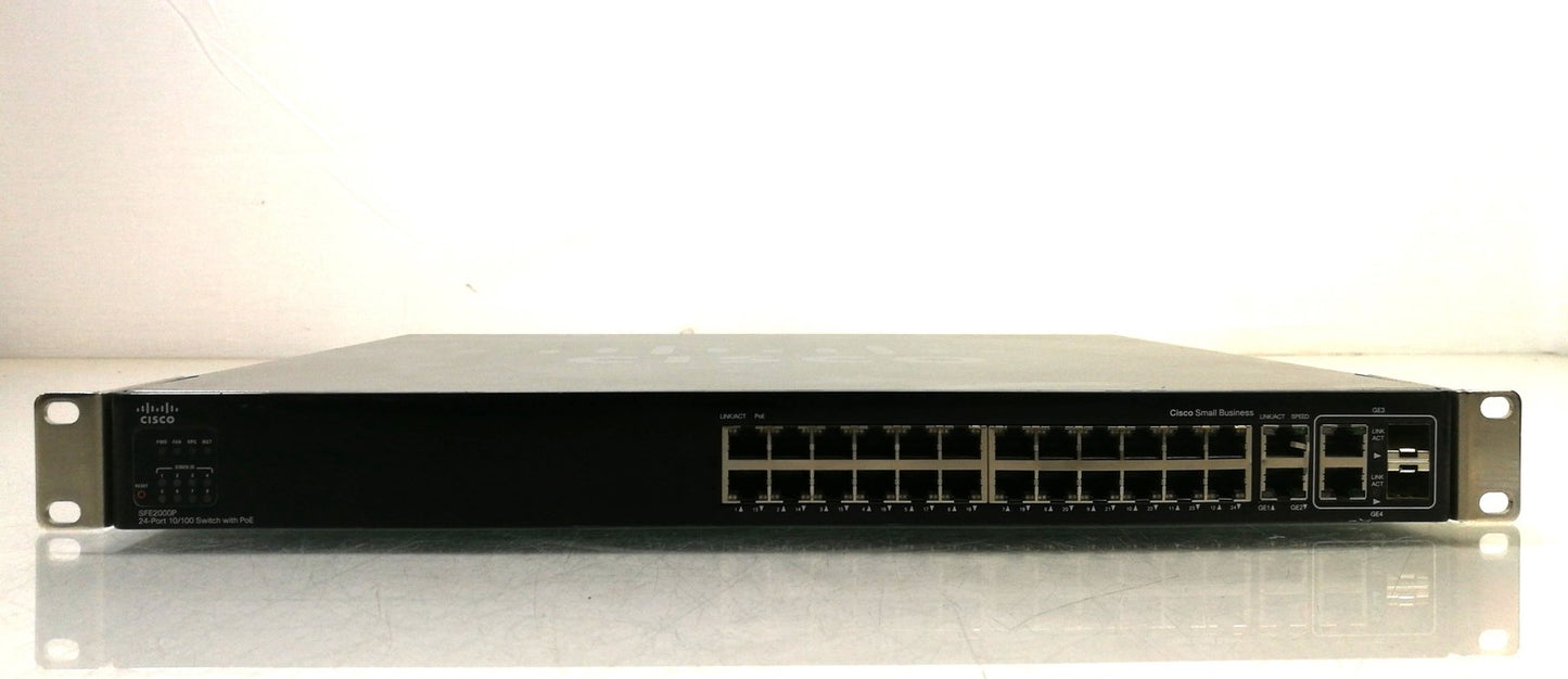 Cisco SFE2000P 24 Port 10/100 PoE Ethernet Network Switch - With Rack Ears