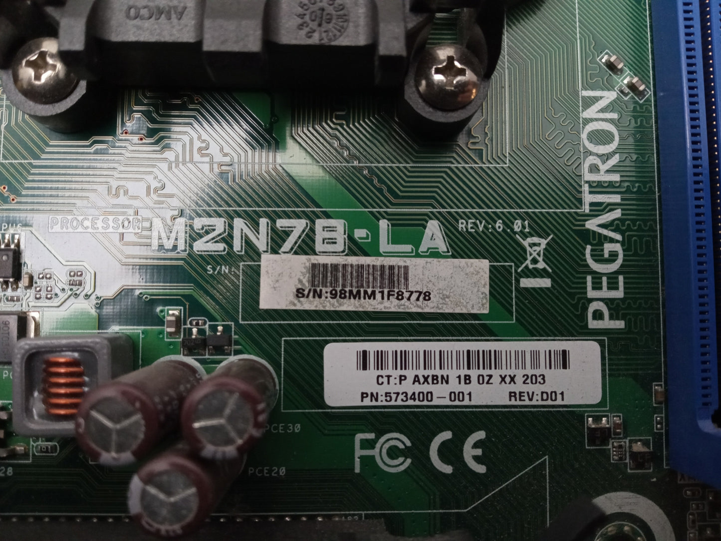 HP Pavilion P6000 Socket AM3 DDR3 MicroATX Motherboard and I/O Shield 573400-001