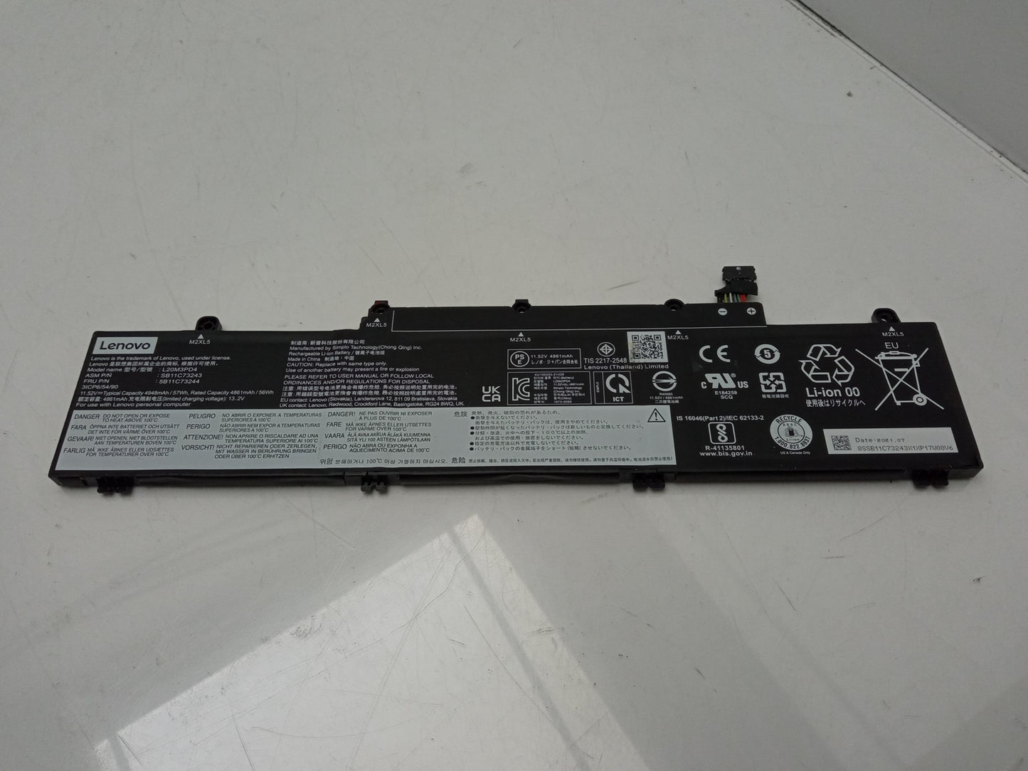 Lenovo 57Wh 11.52V 4861mAh Replacement Laptop Battery L20M3PD4