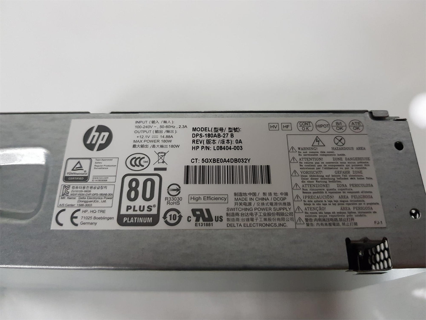 HP ProDesk 600 G4 180W Power Supply Unit L08404-003 DPS-180AB-28 B