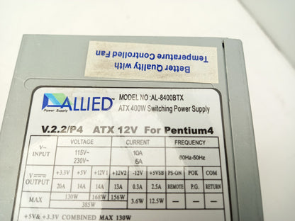 Allied 400W ATX Desktop PC Computer Power Supply Unit AL-8400BTX