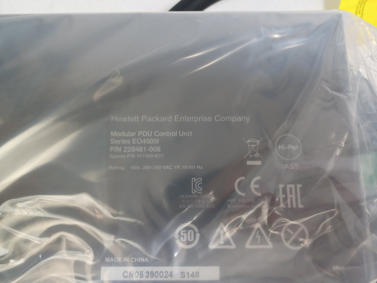 HP 40A HV Core Only Corded 4 Port PDU EO4505I