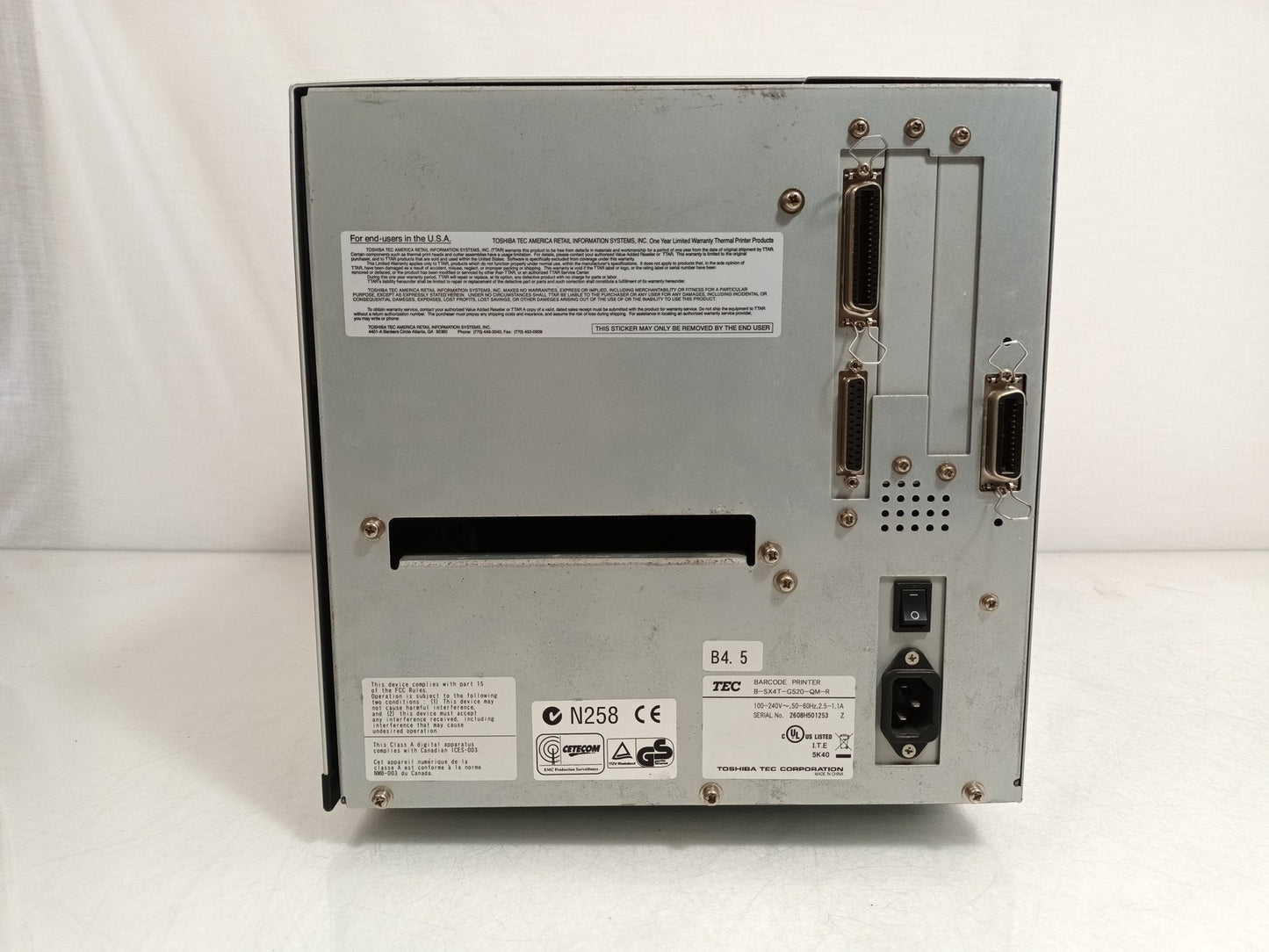 Toshiba TEC B-SX4T Serial Parallel Industrial Thermal Label Printer