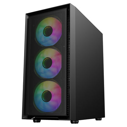 CiT Luna Airflow Micro-ATX Black PC Gaming Case Mesh Front Panel ‎CIT-LUNA-BLK