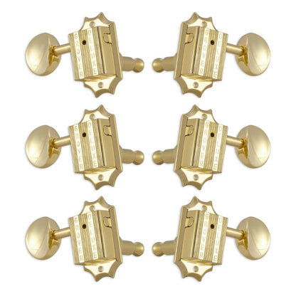 Grover Vintage Machineheads ~ 3 + 3 ~ Gold