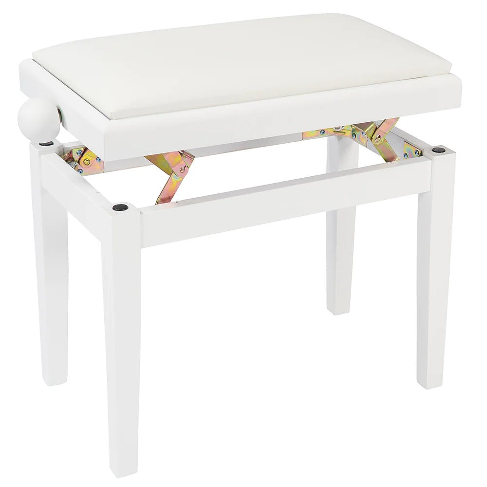 Kinsman KPB03PWH Adjustable Piano Bench ~ Polished Gloss White