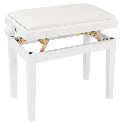 Kinsman KPB03PWH Adjustable Piano Bench ~ Polished Gloss White