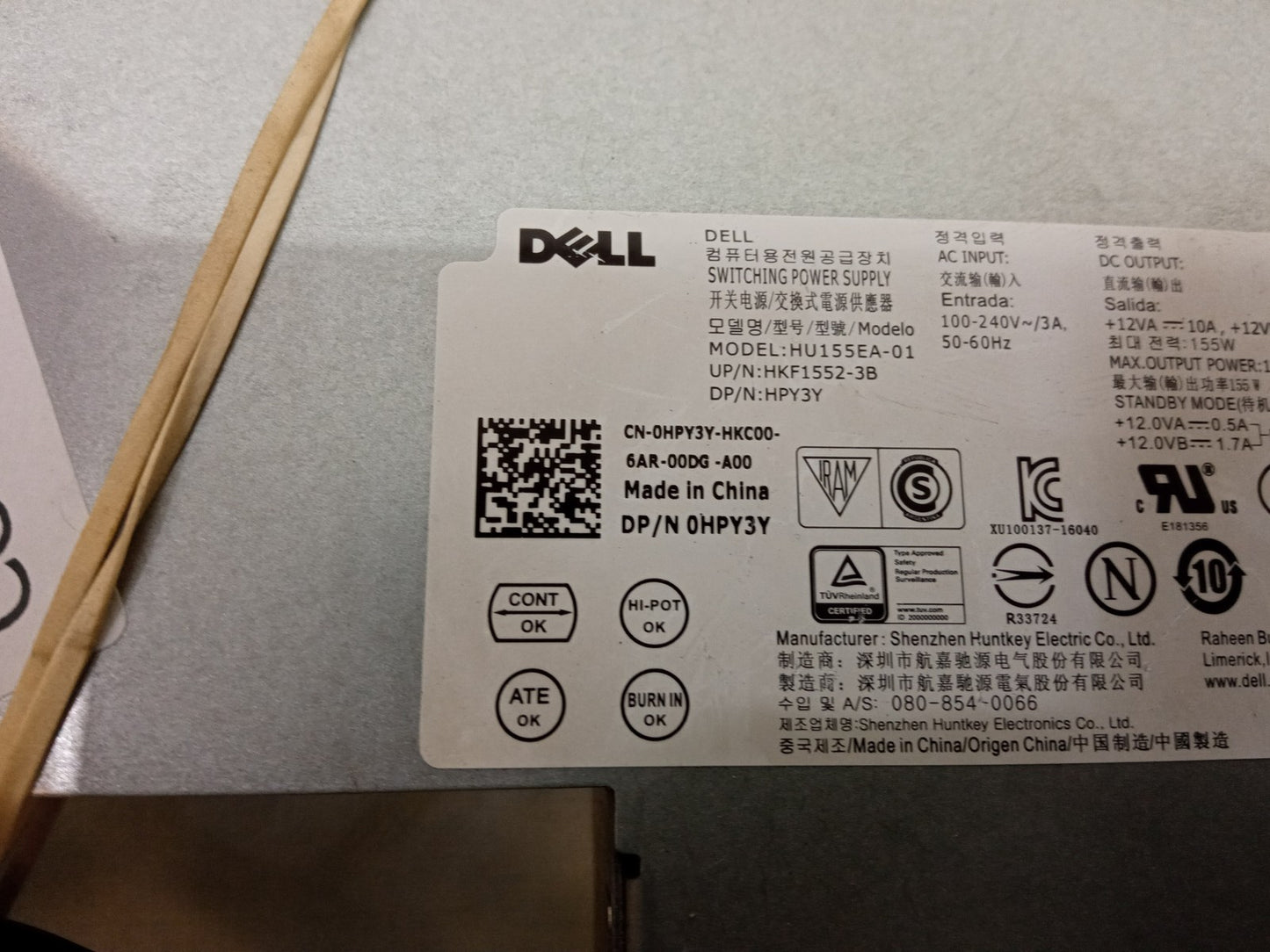 Dell OptiPlex 7450 AiO 155W Power Supply Unit 0HPY3Y HPY3Y