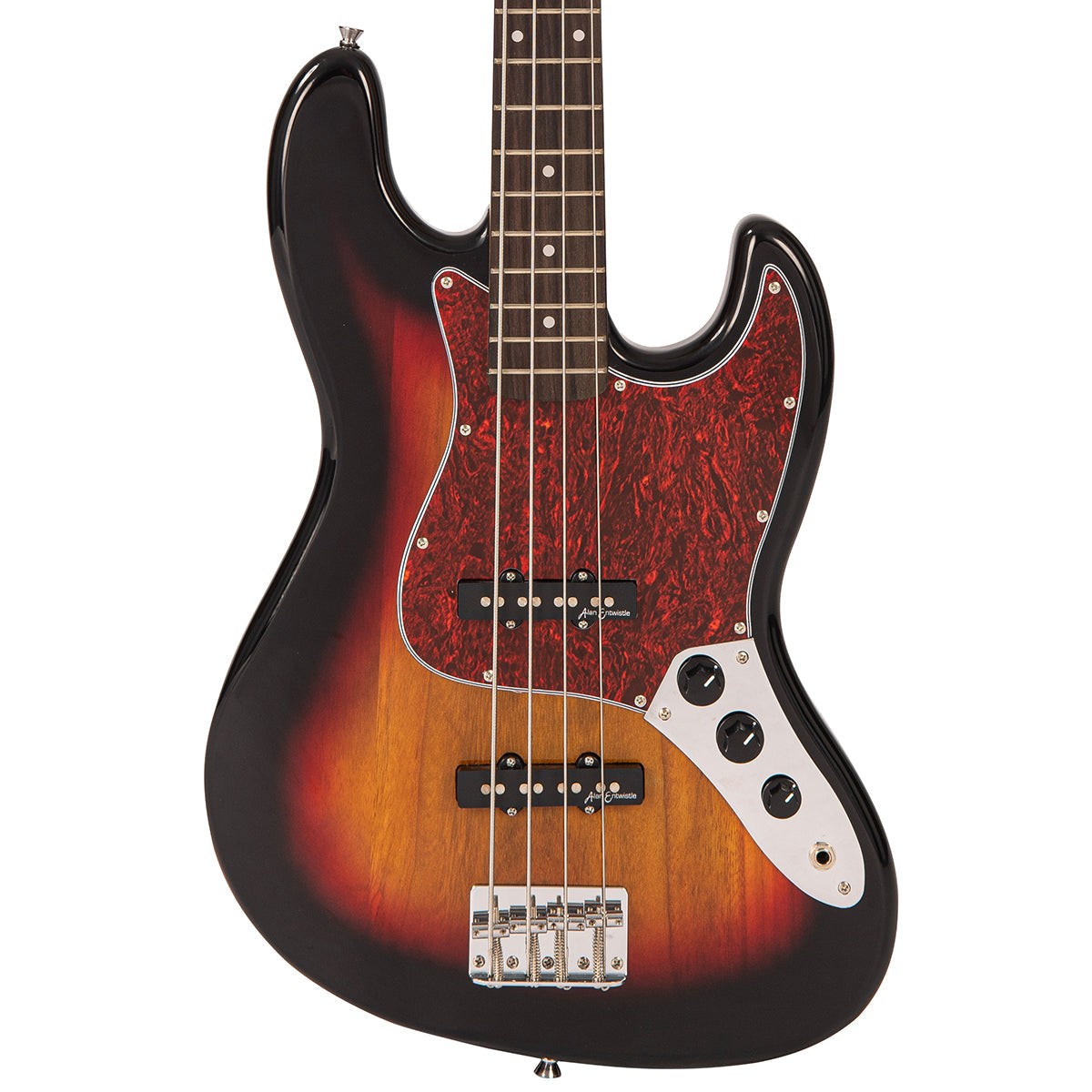 Vintage V49 Coaster Series Electric Bass Guitar Pack ~ 3 Tone Sunburst
