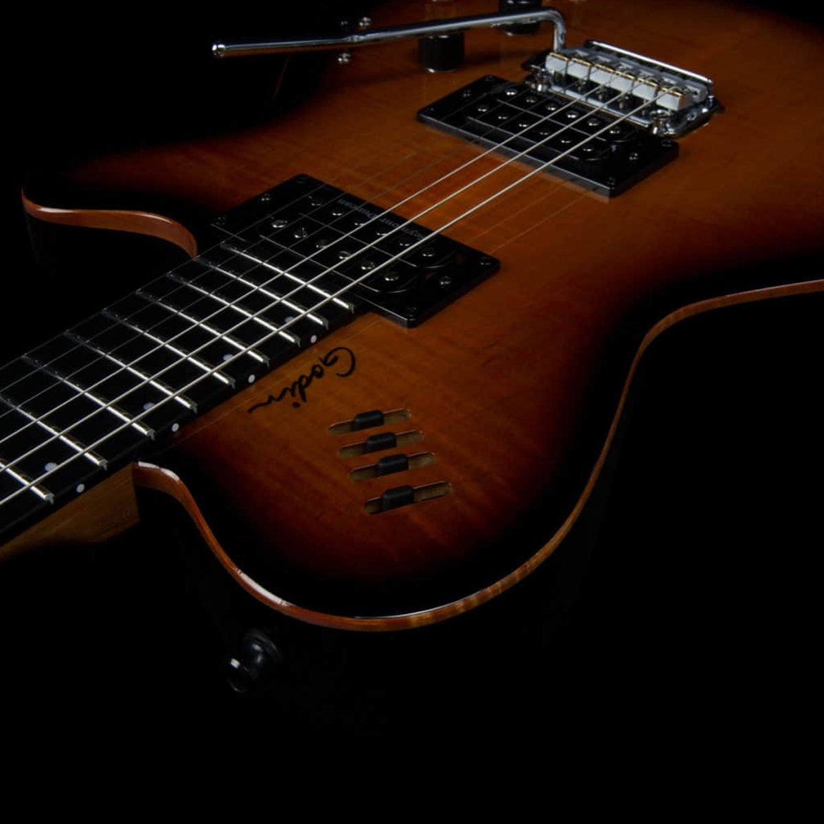 Godin LGXT 3 Voice Electric Guitar ~ Cognac Burst Flame