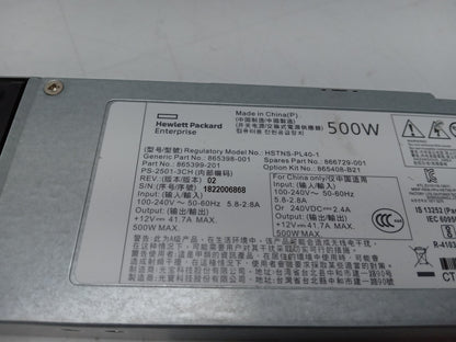 HP ProLiant DL380 GEN10 500W Server Power Supply Unit 865398-001 865399-201