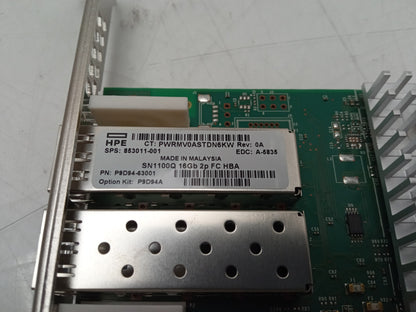 HPE P9D94A QLE2692-HP StoreFabric Dual Port 16GBFC PCIe Adapter Card 853011-001
