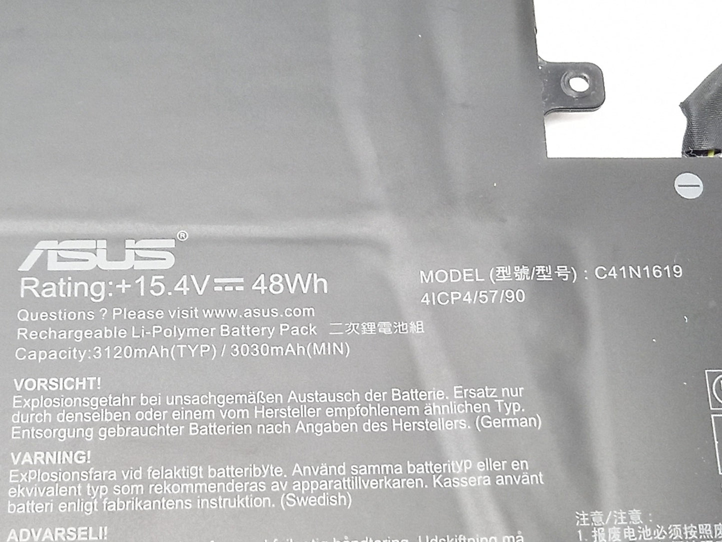 ASUS 48Wh 15.4V 3120mAh Replacement Laptop Battery C41N1619