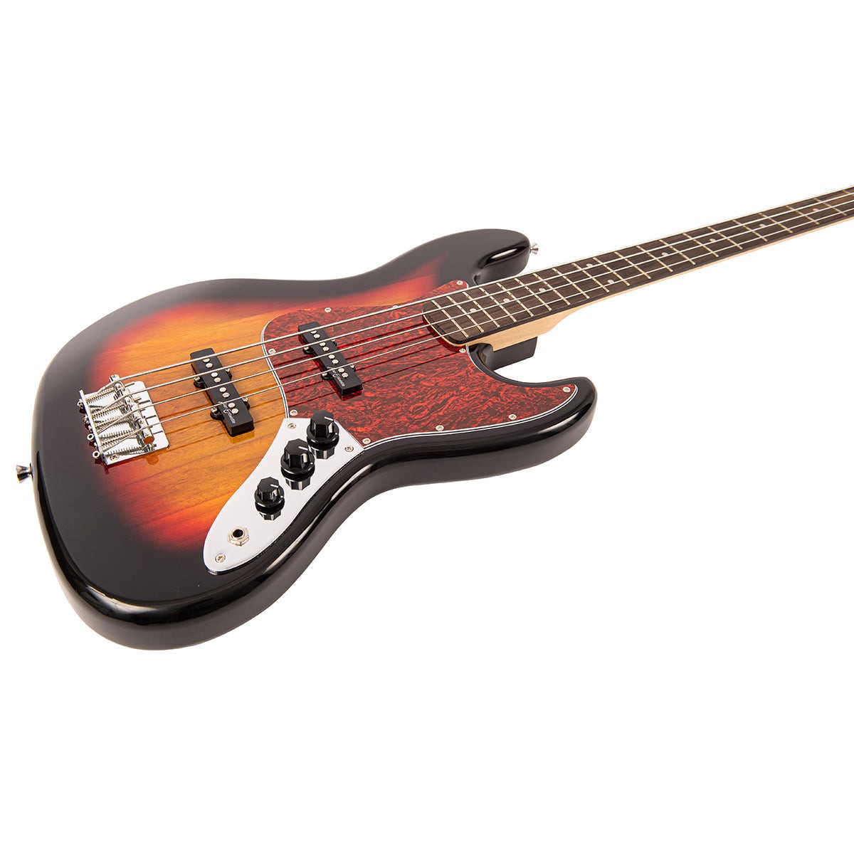 Vintage V49 Coaster Series Electric Bass Guitar Pack ~ 3 Tone Sunburst