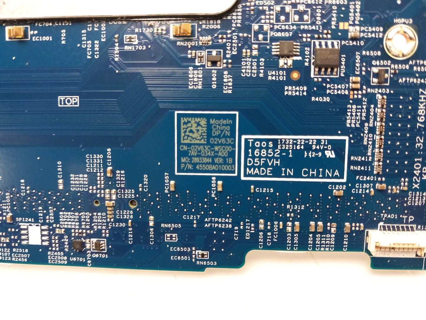 Dell Latitude 3480 Laptop Motherboard with i5-7200U 2.50 GHz 02V63C 2V63C