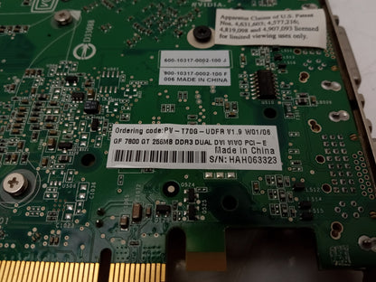 PNY NVIDIA GeForce 7800GT 256MB DDR3 PCIe Video Graphics Card PV-T70G-UDFR