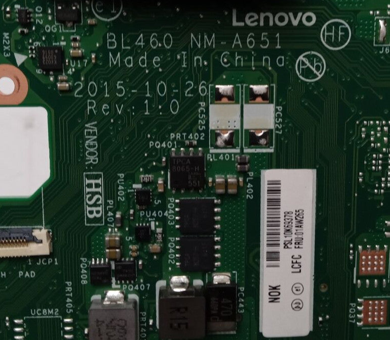 Lenovo ThinkPad L460 Laptop Motherboard i3-6100U 2.30 GHz CPU NM-A651 01AW265