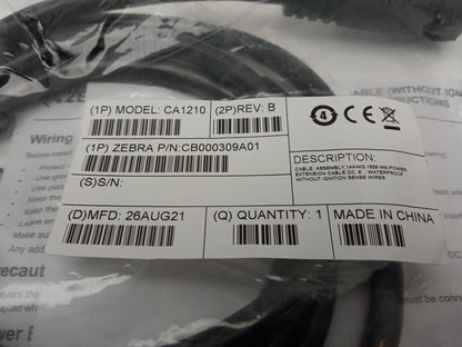 Zebra CA1210 Barcode Reader Charging Cable CB000309A01