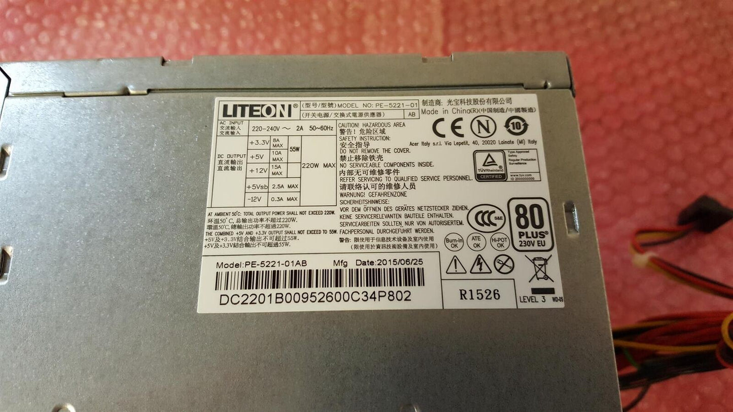 Liteon 220W Desktop PSU ATX Power Supply Unit PE-5221-01