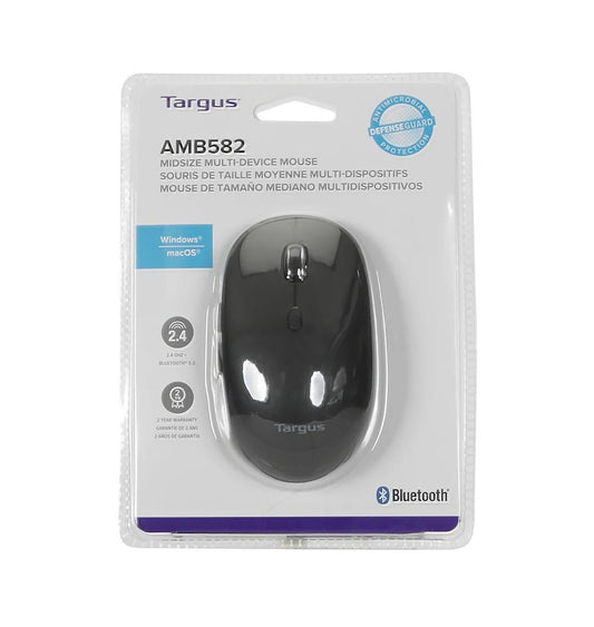 Targus Midsize Comfort Multi-Device Antimicrobial Wireless Mouse AMB582GL