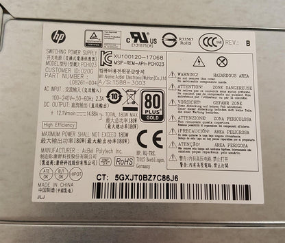 HP ProDesk G5 180W Power Supply Unit L08261-004